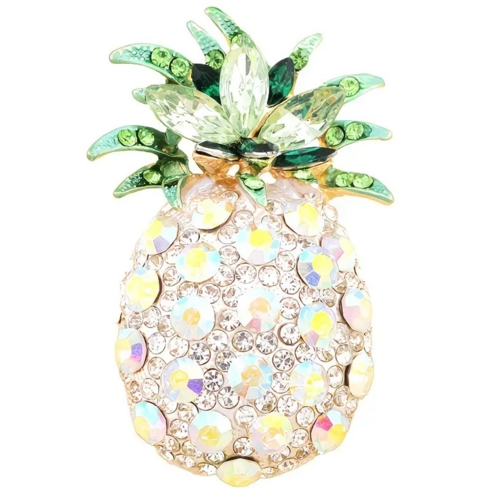 🍍 BETSEY JOHNSON AB RHINESTONE PINEAPPLE TROPICAL NECKLACE PENDANT🍍